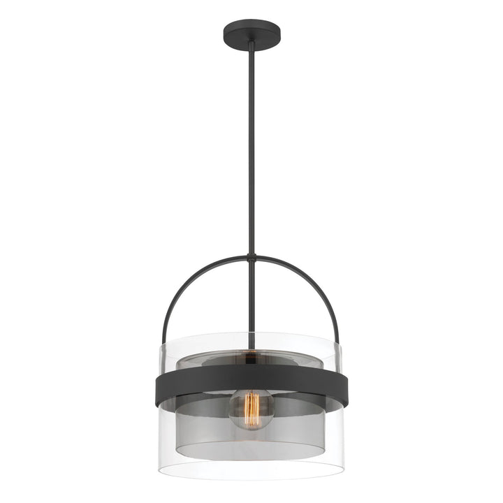 Ravik One Light Convertible Pendant/Semi-Flush Mount in Dark Matte Black Minka-Lavery