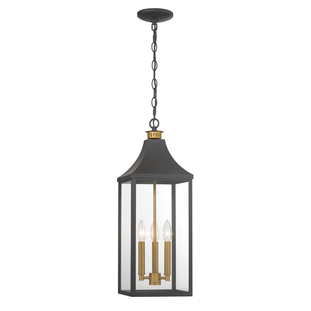 Hurstborne Three Light Outdoor Hanging Lantern in Dark Matte Black Minka-Lavery