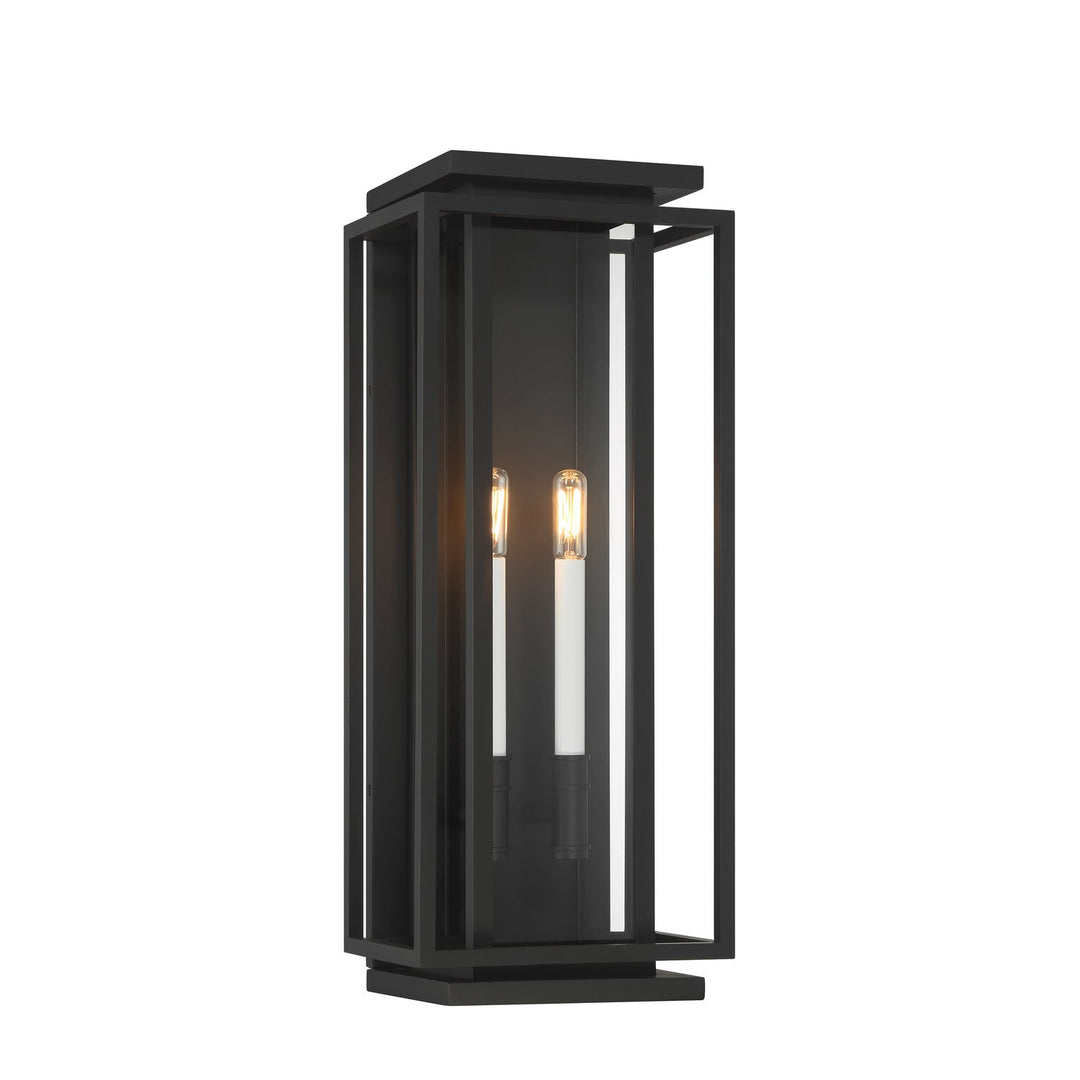 Stratford Two Light Outdoor Wall Sconce in Dark Matte Black Minka-Lavery