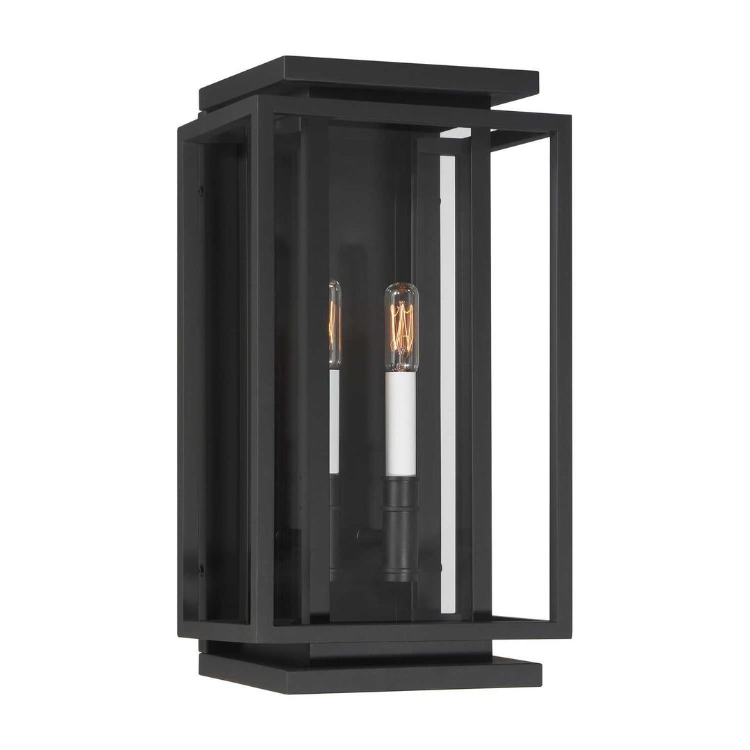 Stratford Two Light Outdoor Wall Sconce in Dark Matte Black Minka-Lavery