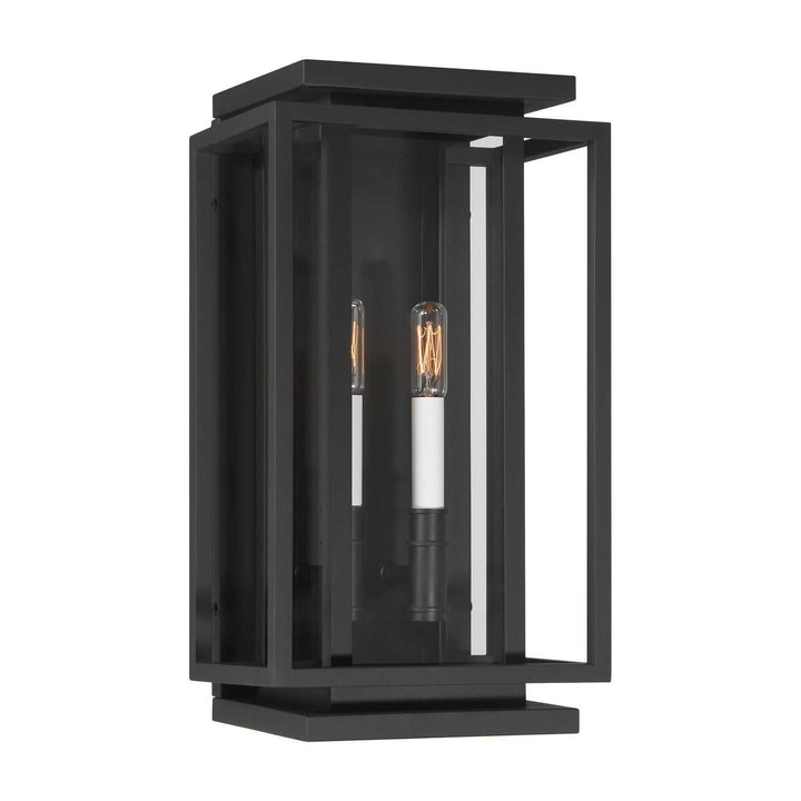 Stratford Two Light Outdoor Wall Sconce in Dark Matte Black Minka-Lavery