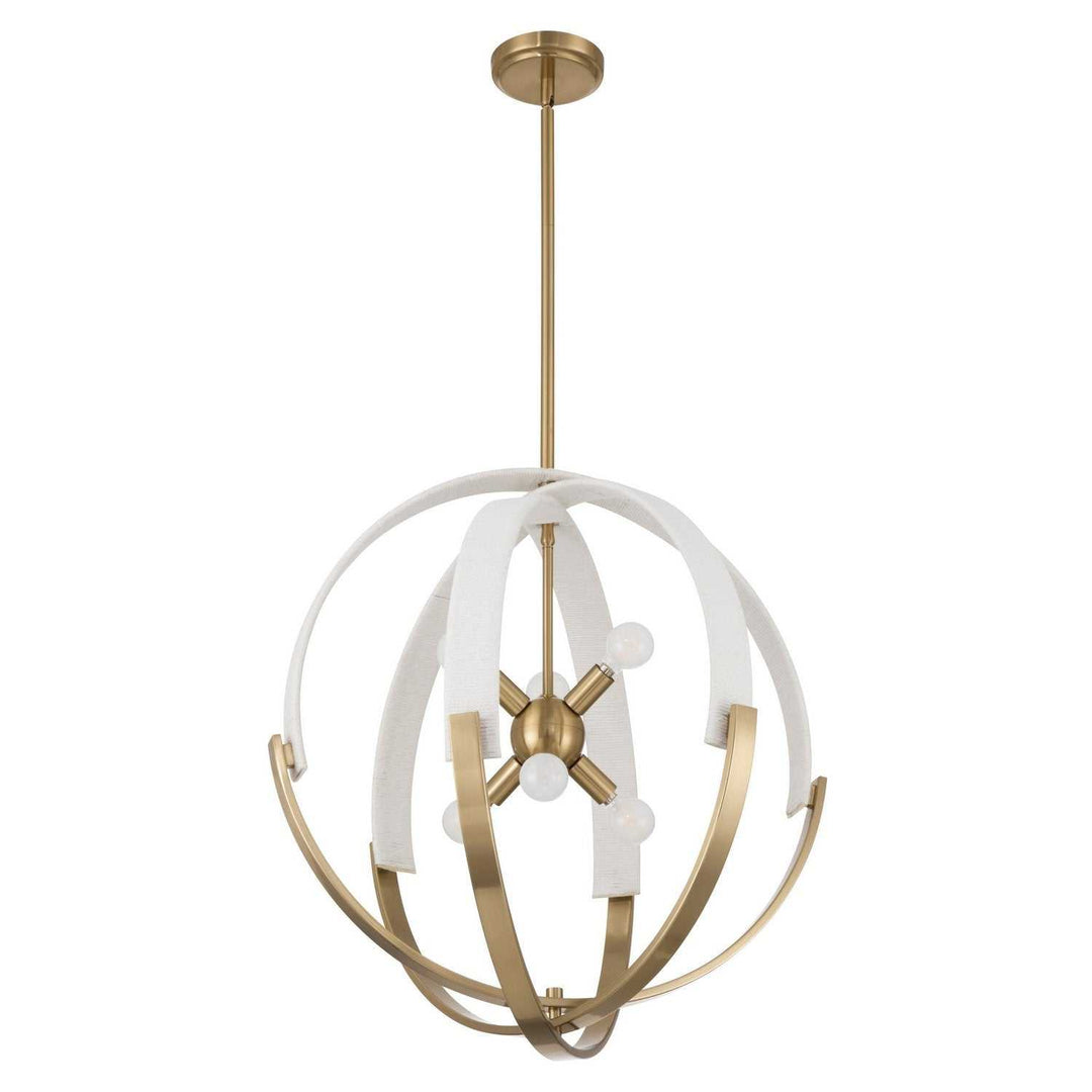 Abbey Six Light Chandelier in Brass Thesis Canada