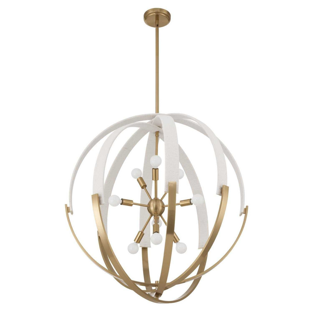 Abbey Nine Light Chandelier in Brass Thesis Canada