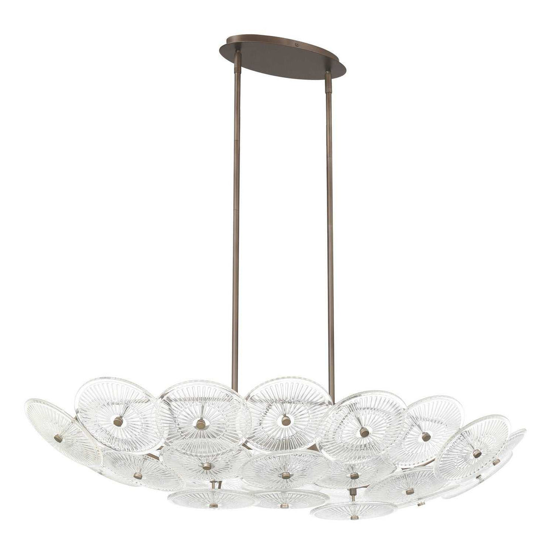 Avril Eight Light Chandelier in Forged Bronze Thesis Canada
