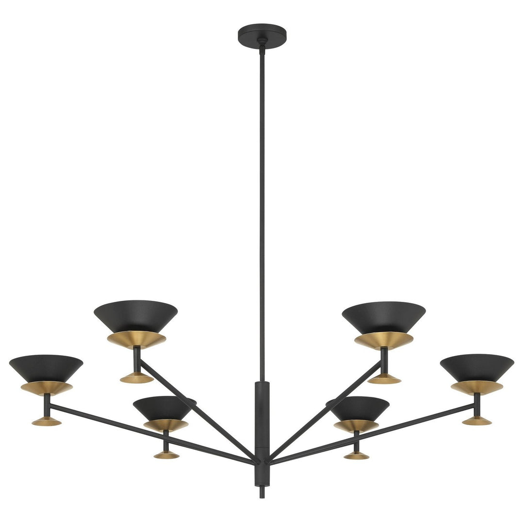 Tremolo LED Chandelier in Textured Black, Champagne Gold Thesis Canada