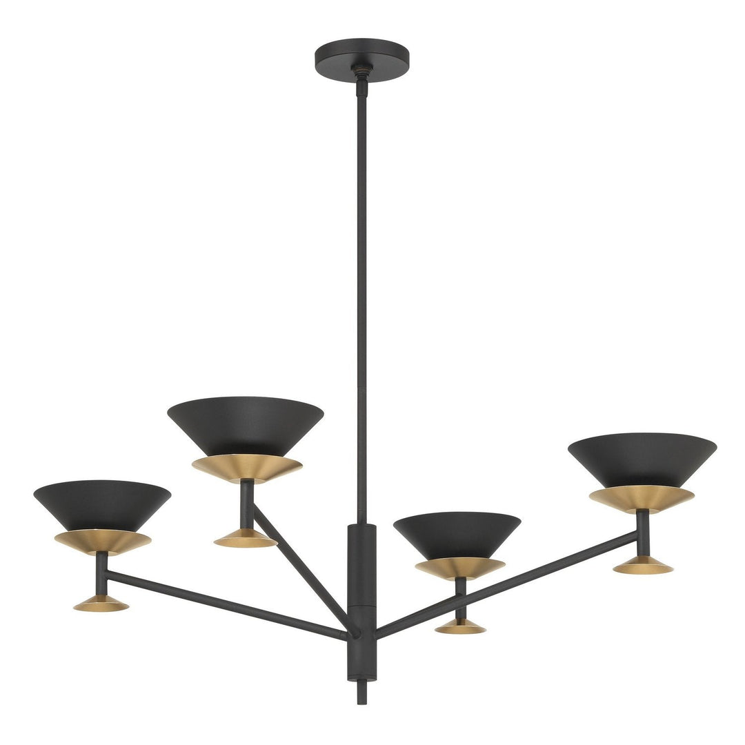 Tremolo LED Chandelier in Textured Black, Champagne Gold Thesis Canada