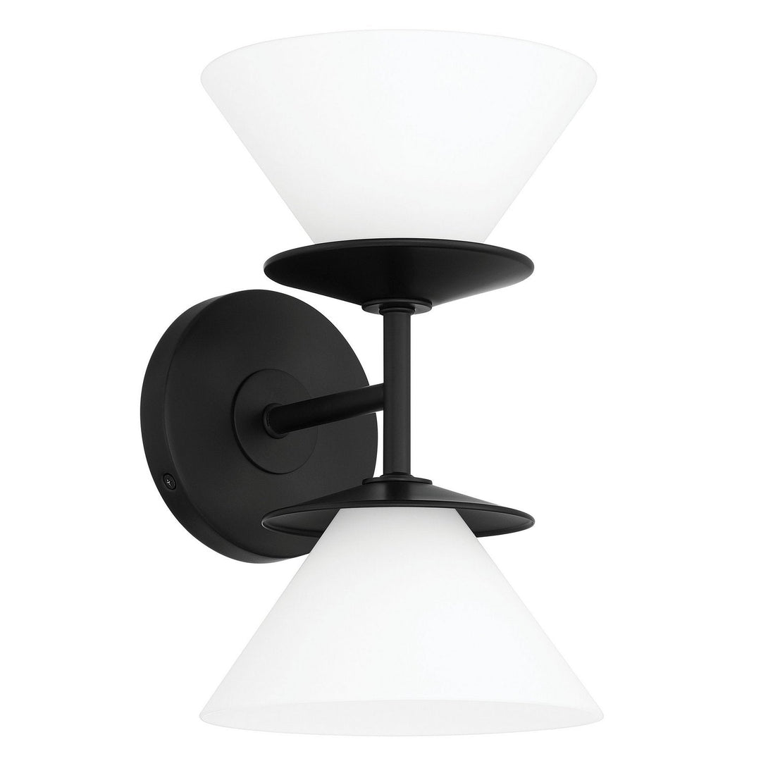 Tremolo Two Light Vanity in Matte Black, Champagne Gold Thesis Canada