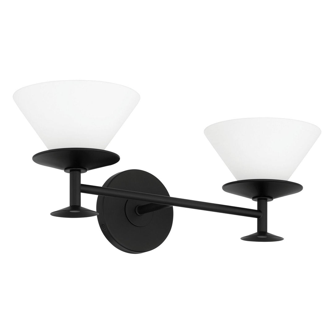 Tremolo Two Light Vanity in Matte Black, Champagne Gold Thesis Canada