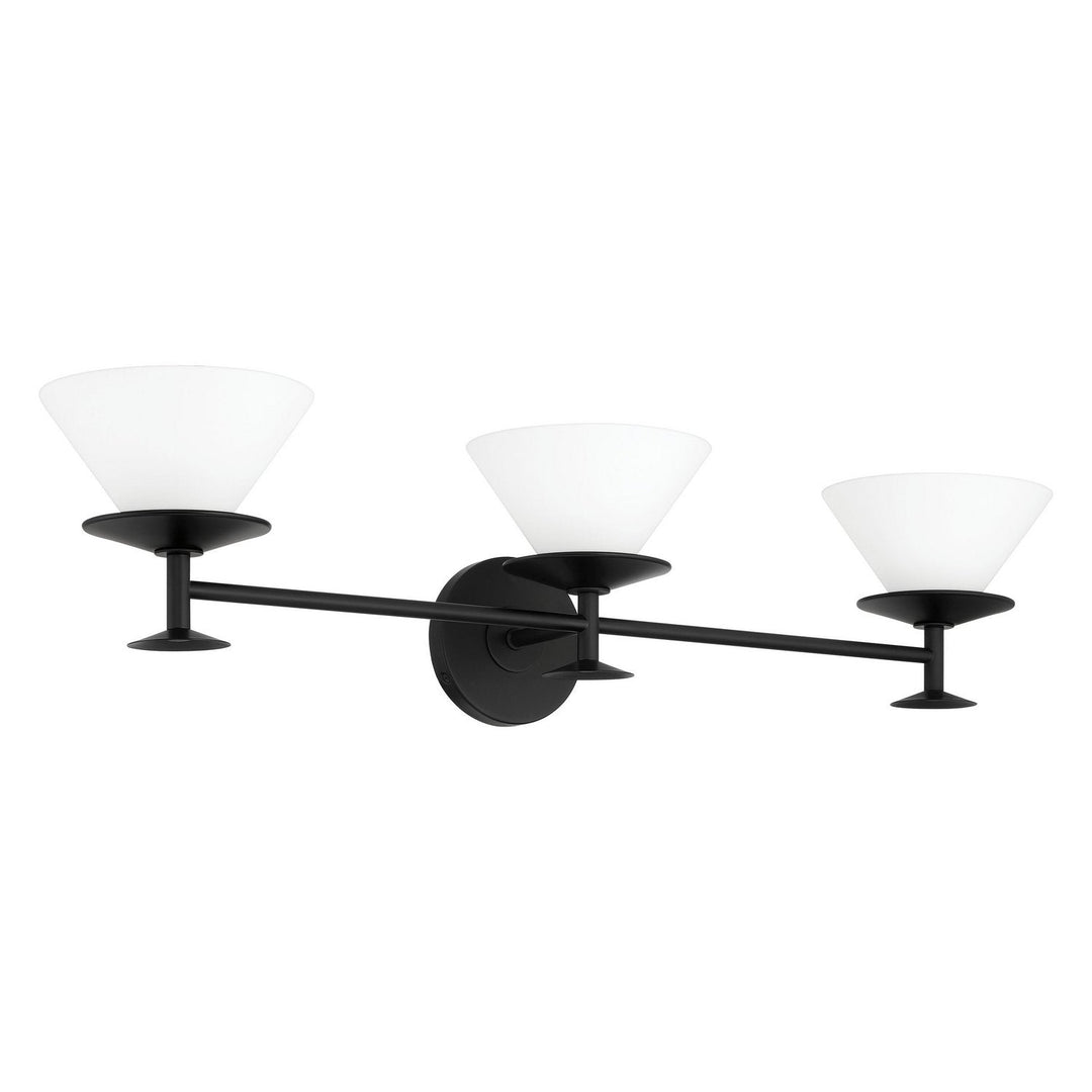 Tremolo Three Light Vanity in Matte Black, Champagne Gold Thesis Canada