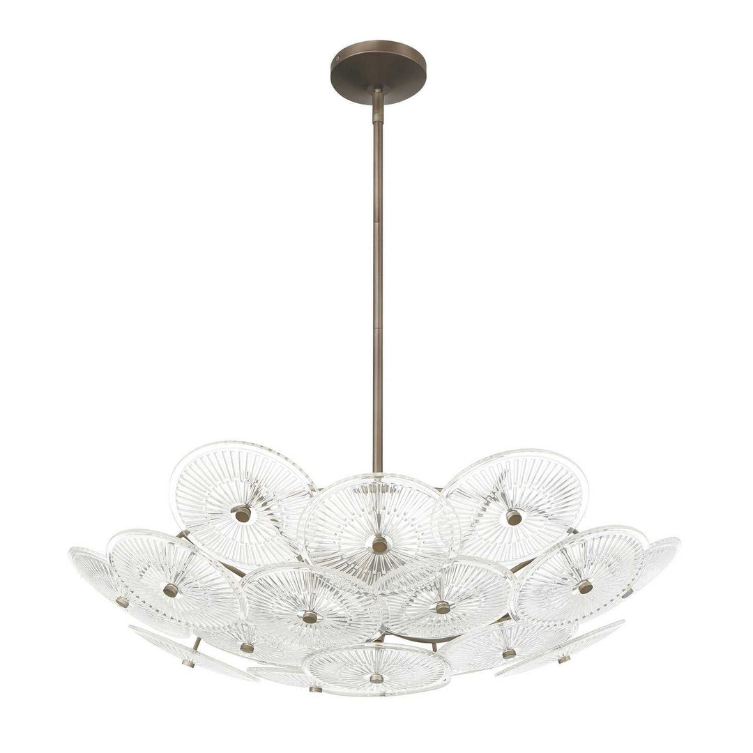 Avril Six Light Chandelier in Forged Bronze Thesis Canada