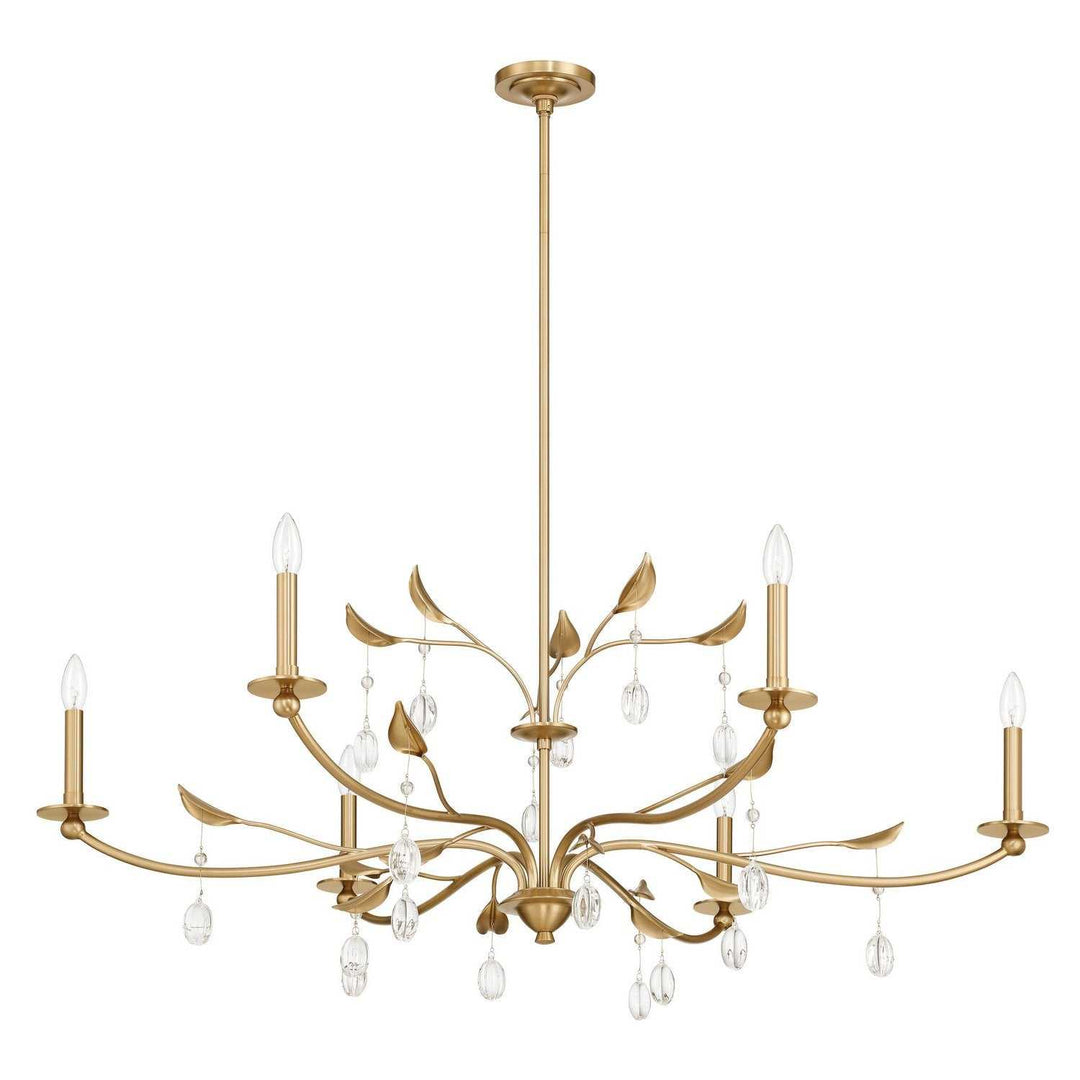 Presley Six Light Chandelier in Champagne Gold, Clear Thesis Canada