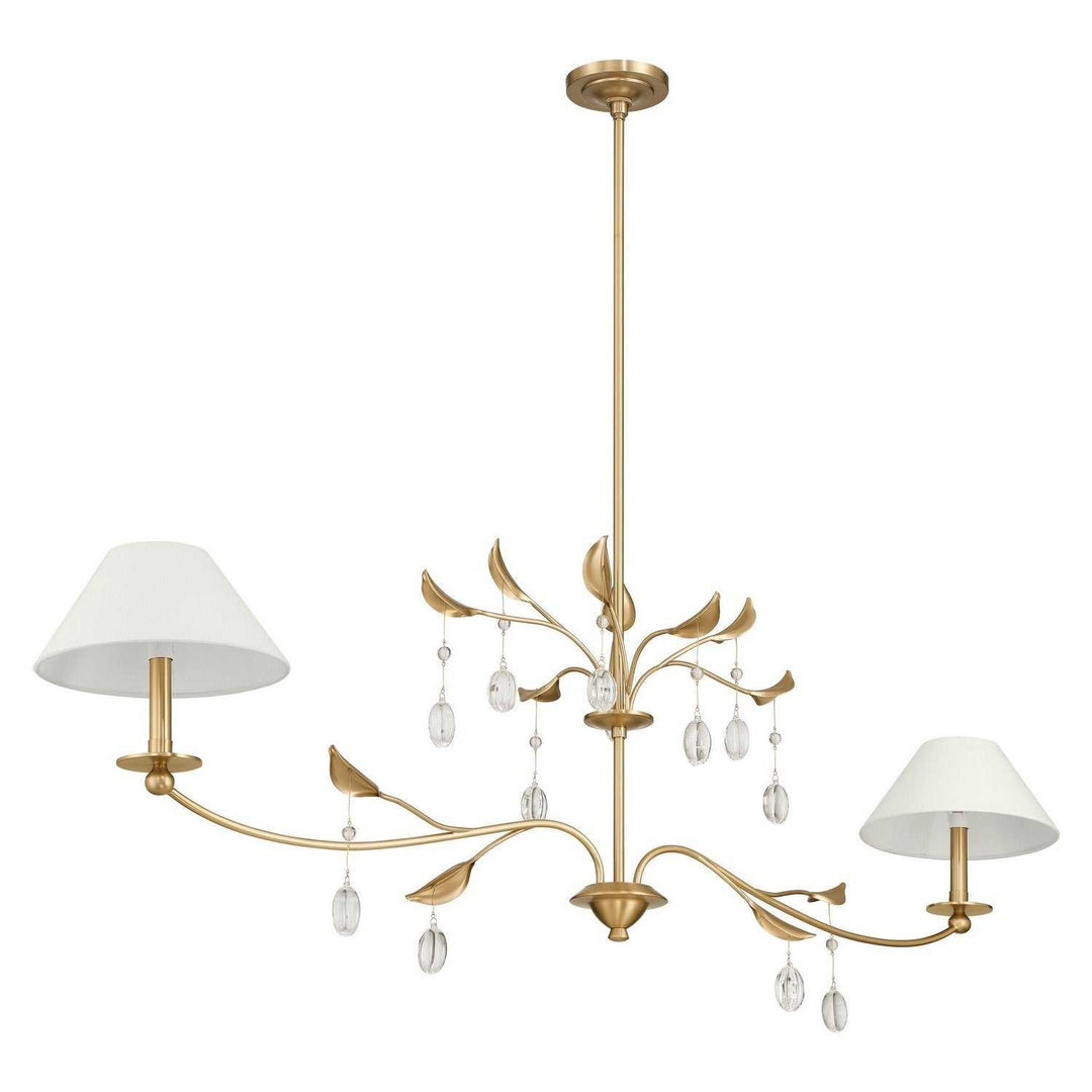 Presley Two Light Linear Chandelier in Champagne Gold, Clear Thesis Canada