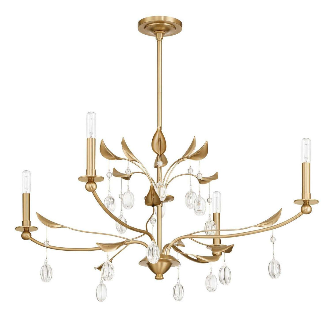 Presley Four Light Chandelier in Champagne Gold, Clear Thesis Canada