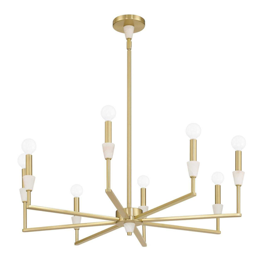 Montclair Eight Light Chandelier in Brushed Gold, White Thesis Canada
