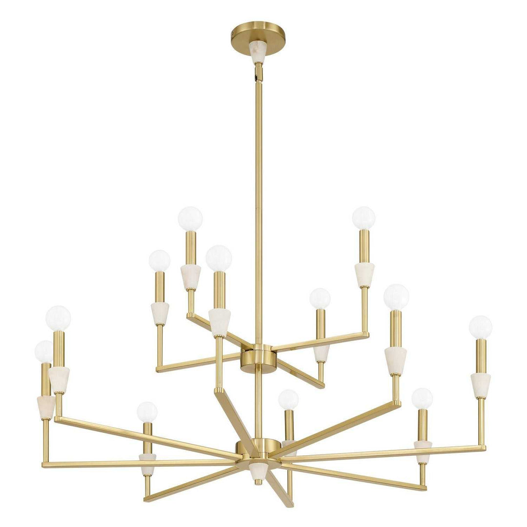 Montclair 12 Light Chandelier in Brushed Gold, White Thesis Canada