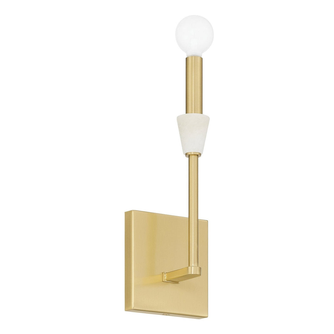 Montclair One Light Wall Sconce in Brushed Gold, White Thesis Canada