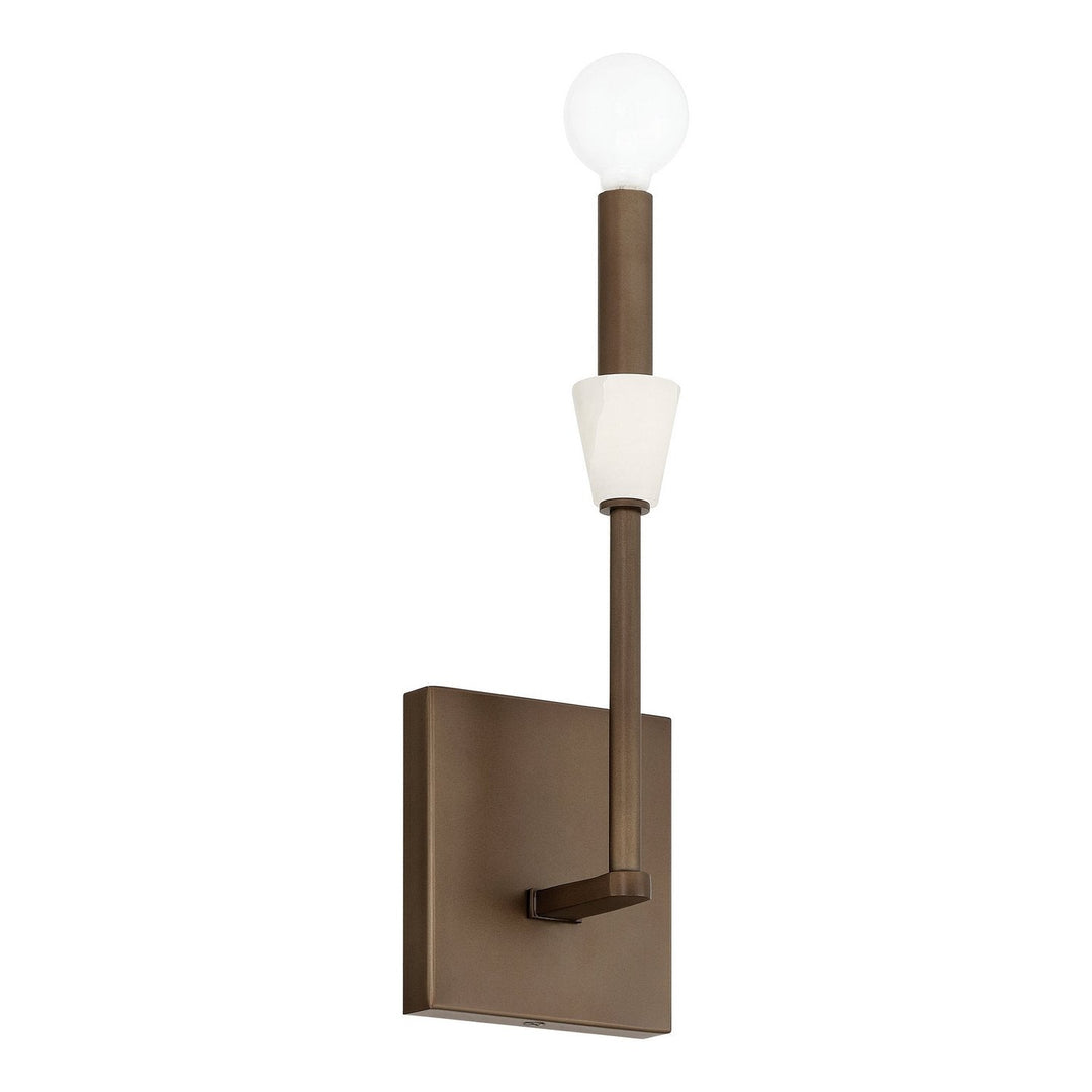 Montclair One Light Wall Sconce in Forged Bronze, White Thesis Canada