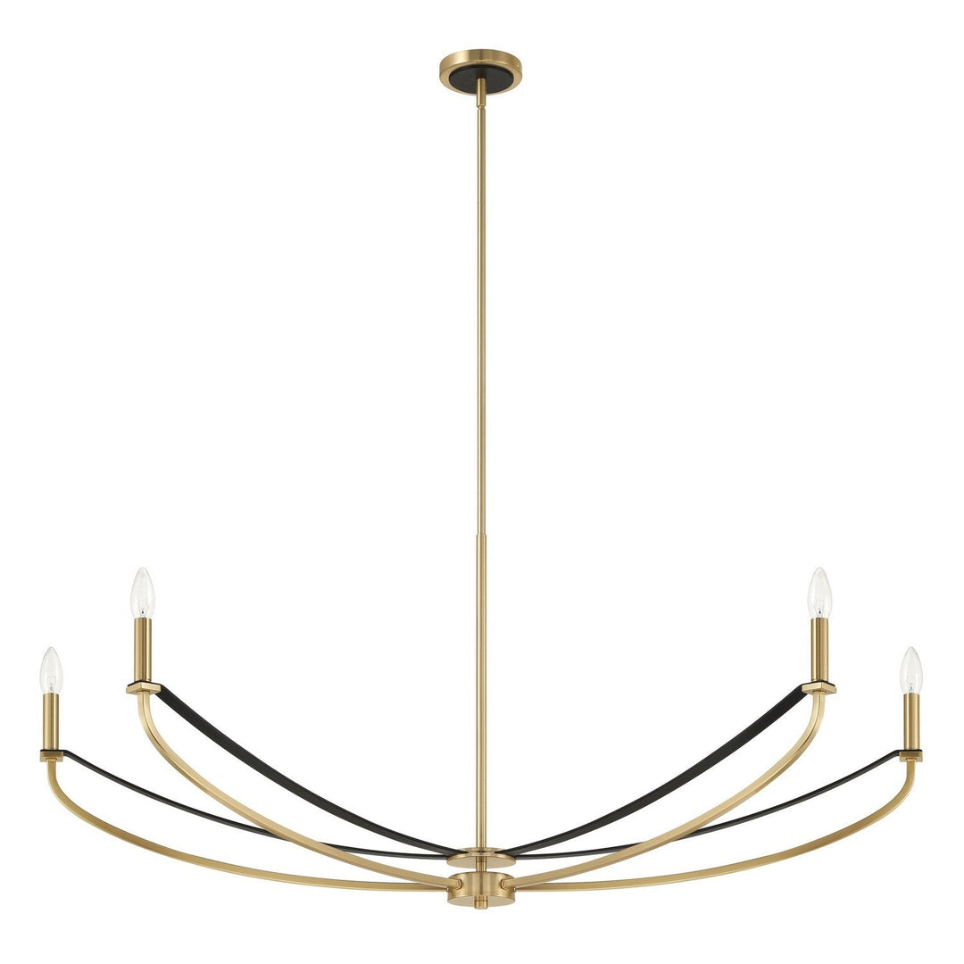 Sussex Four Light Linear Chandelier in Champagne Gold, Black Thesis Canada