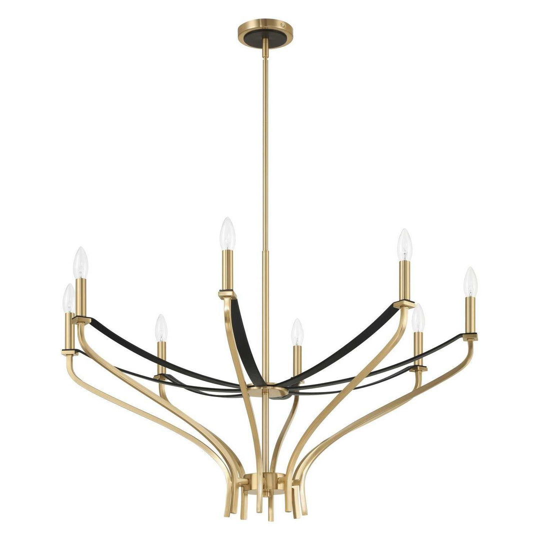 Sussex Eight Light Chandelier in Champagne Gold, Black Thesis Canada