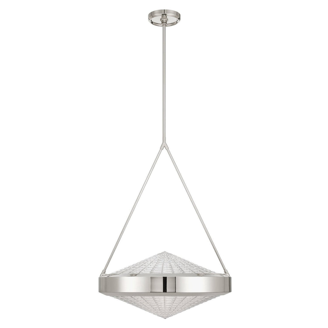 Agate Four Light Pendant in Polished Nickel, Clear Holophane Thesis Canada