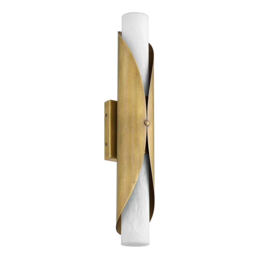 Crescendo Two Light Wall Sconce in Natural Brass, Alabaster Thesis Canada