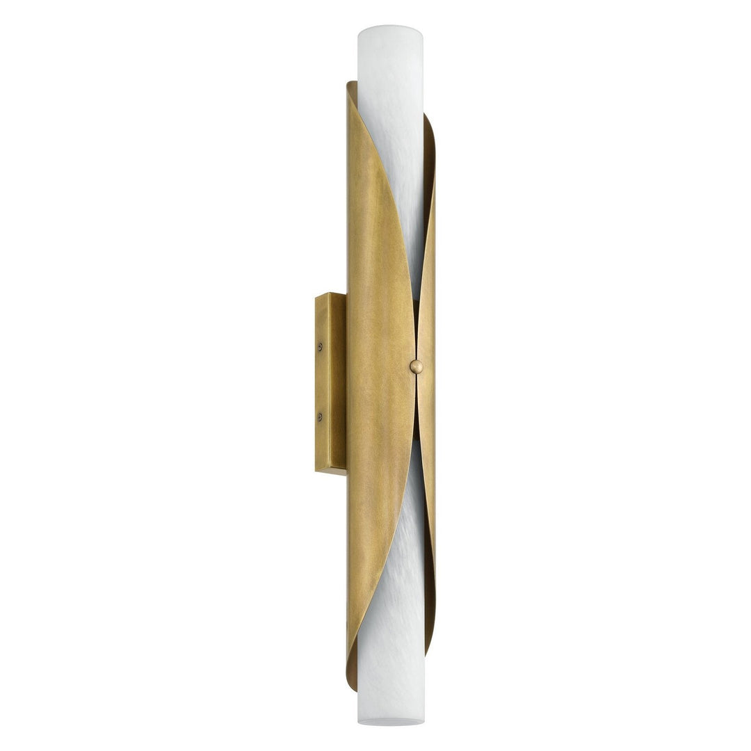 Crescendo Two Light Wall Sconce in Natural Brass, Alabaster Thesis Canada