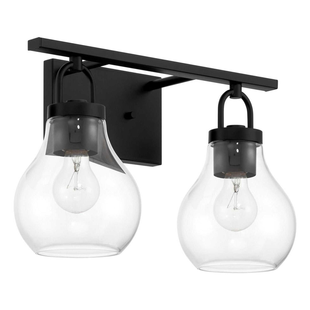 Mansfield Two Light Vanity in Matte Black Thesis Canada