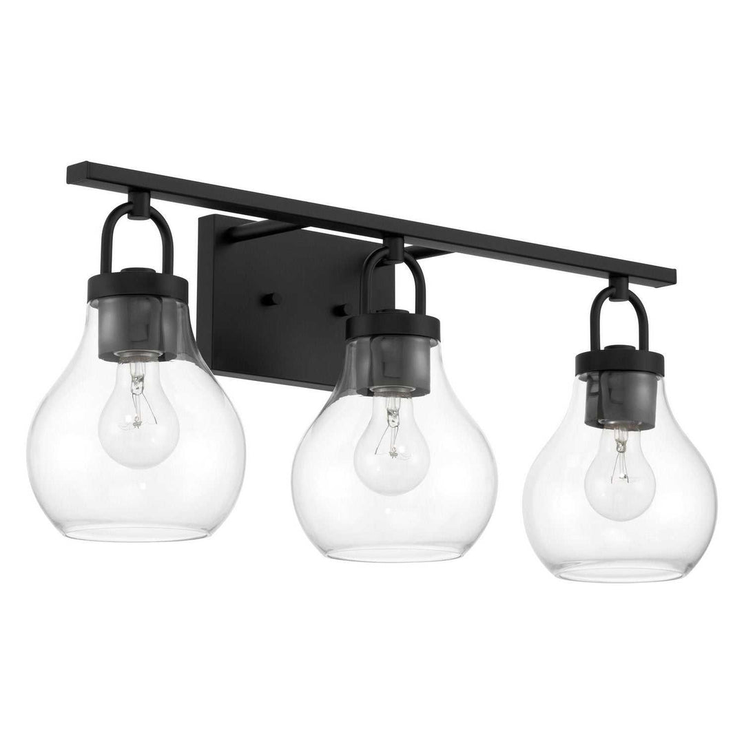 Mansfield Three Light Vanity in Matte Black Thesis Canada