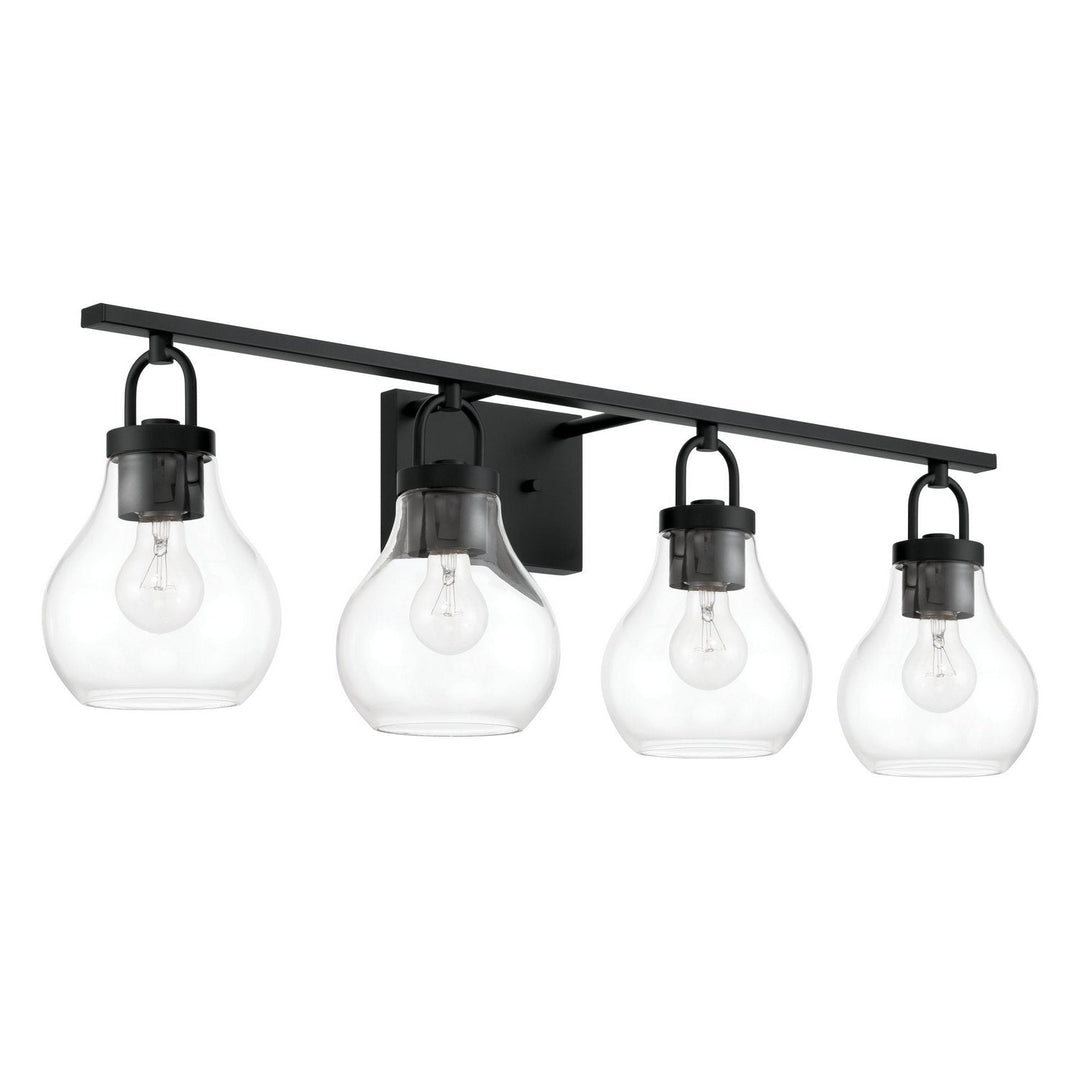 Mansfield Four Light Vanity in Matte Black Thesis Canada