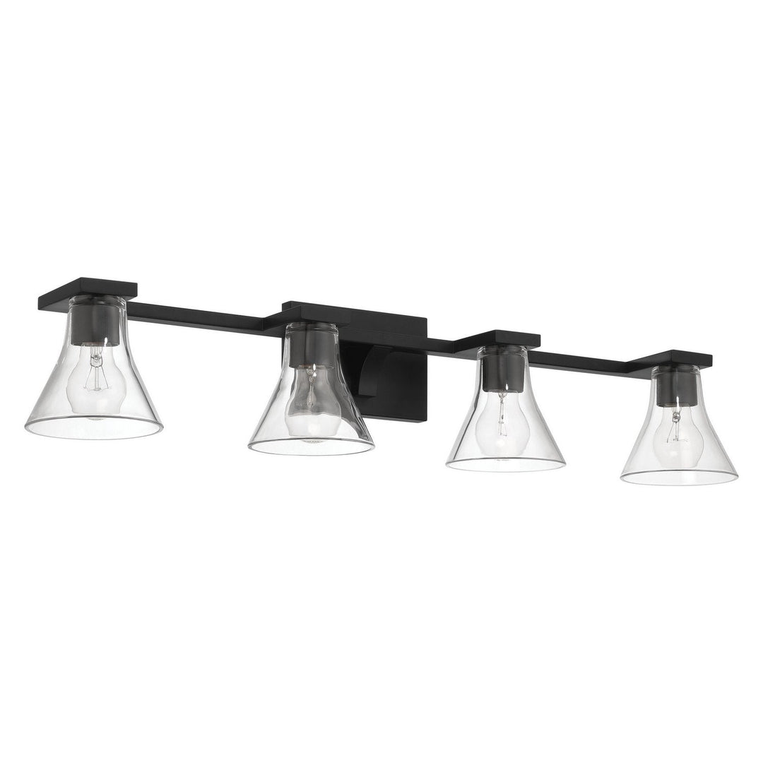 Gilford Four Light Vanity in Matte Black Thesis Canada