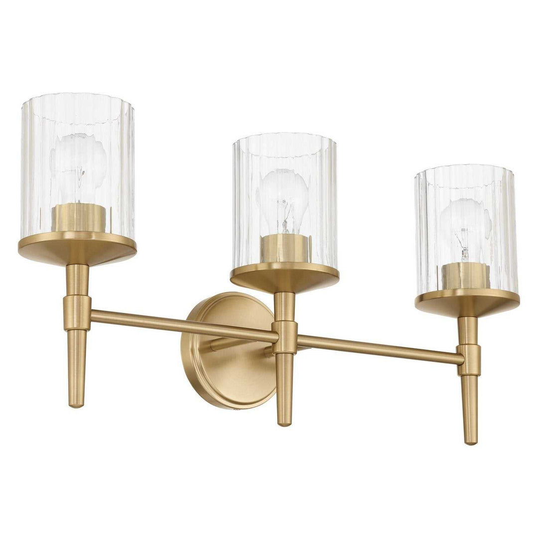 Andrea Three Light Vanity in Champagne Gold Thesis Canada