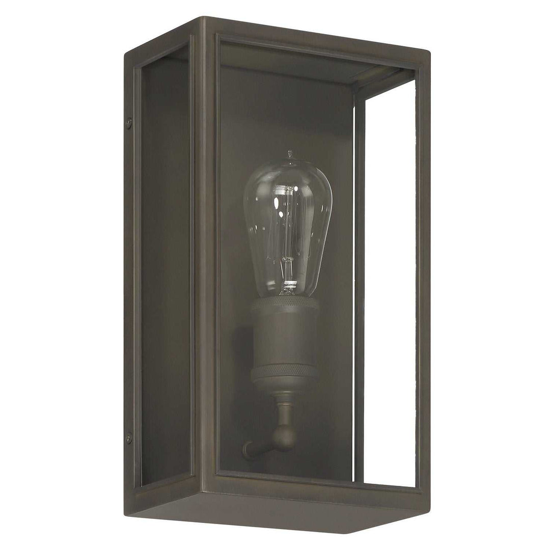 Hollis One Light Exterior Wall Sconce in Blackened Brass Thesis Canada