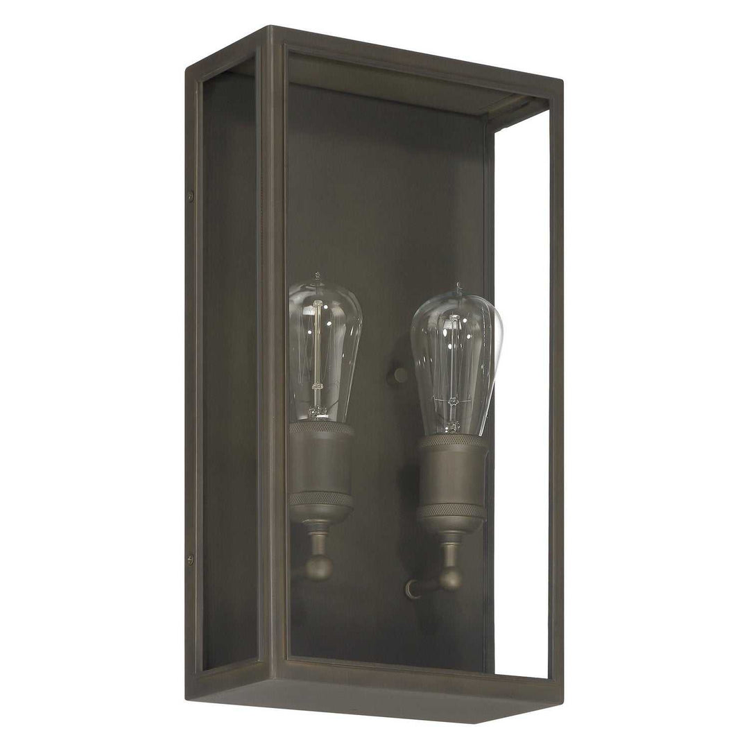 Hollis Two Light Exterior Wall Sconce in Blackened Brass Thesis Canada