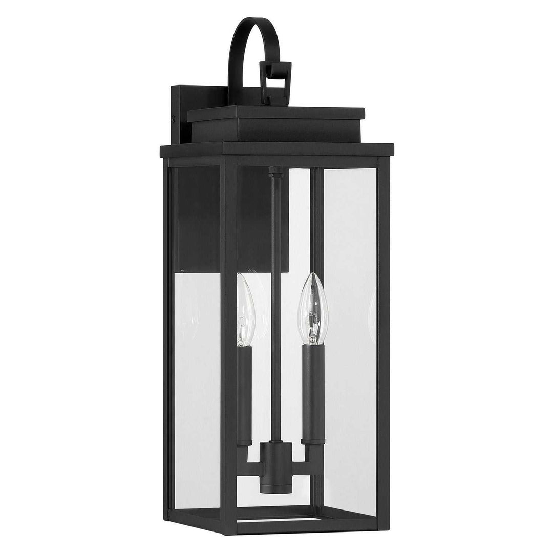 Hillside Two Light Exterior Wall Sconce in Textured Black Thesis Canada