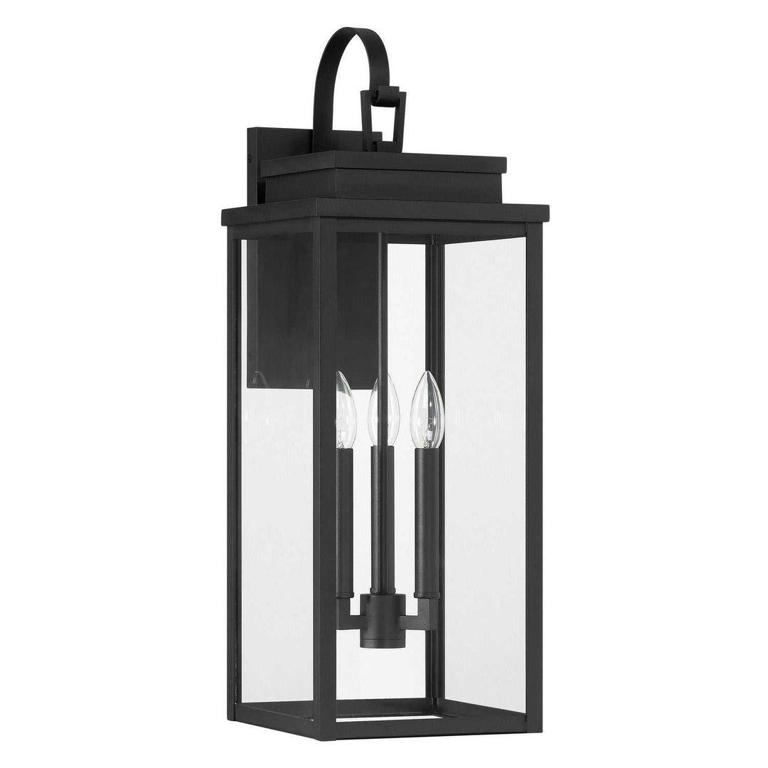 Hillside Three Light Exterior Wall Sconce in Textured Black Thesis Canada