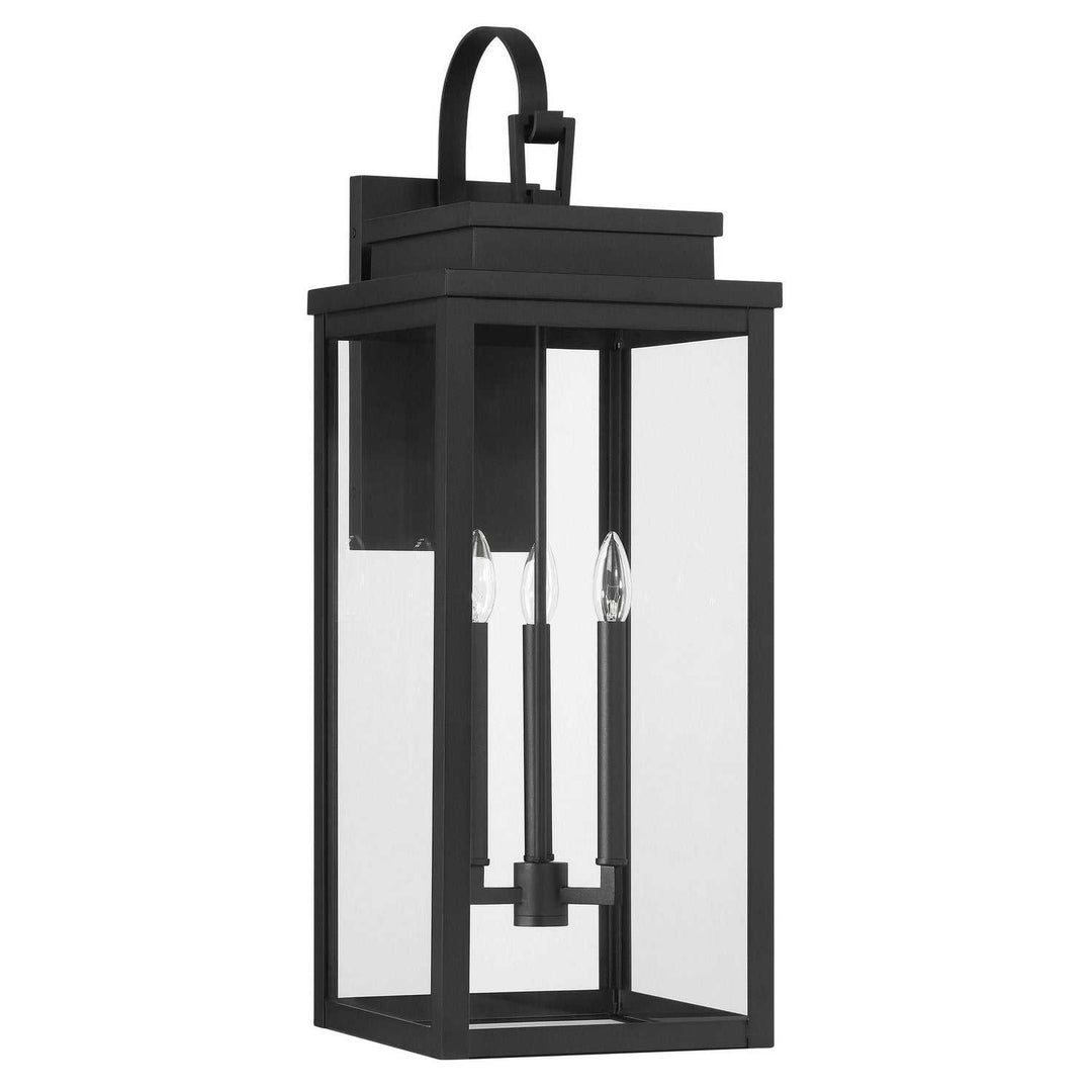 Hillside Three Light Exterior Wall Sconce in Textured Black Thesis Canada