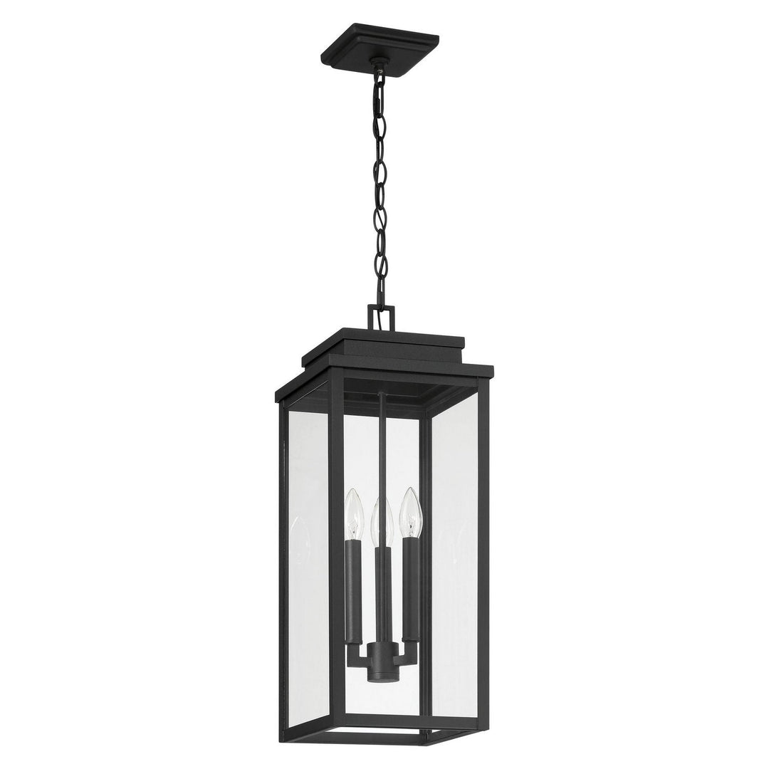 Hillside Three Light Exterior Pendant in Textured Black Thesis Canada