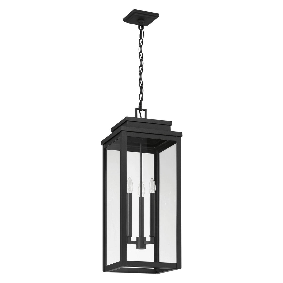 Hillside Three Light Exterior Pendant in Textured Black Thesis Canada