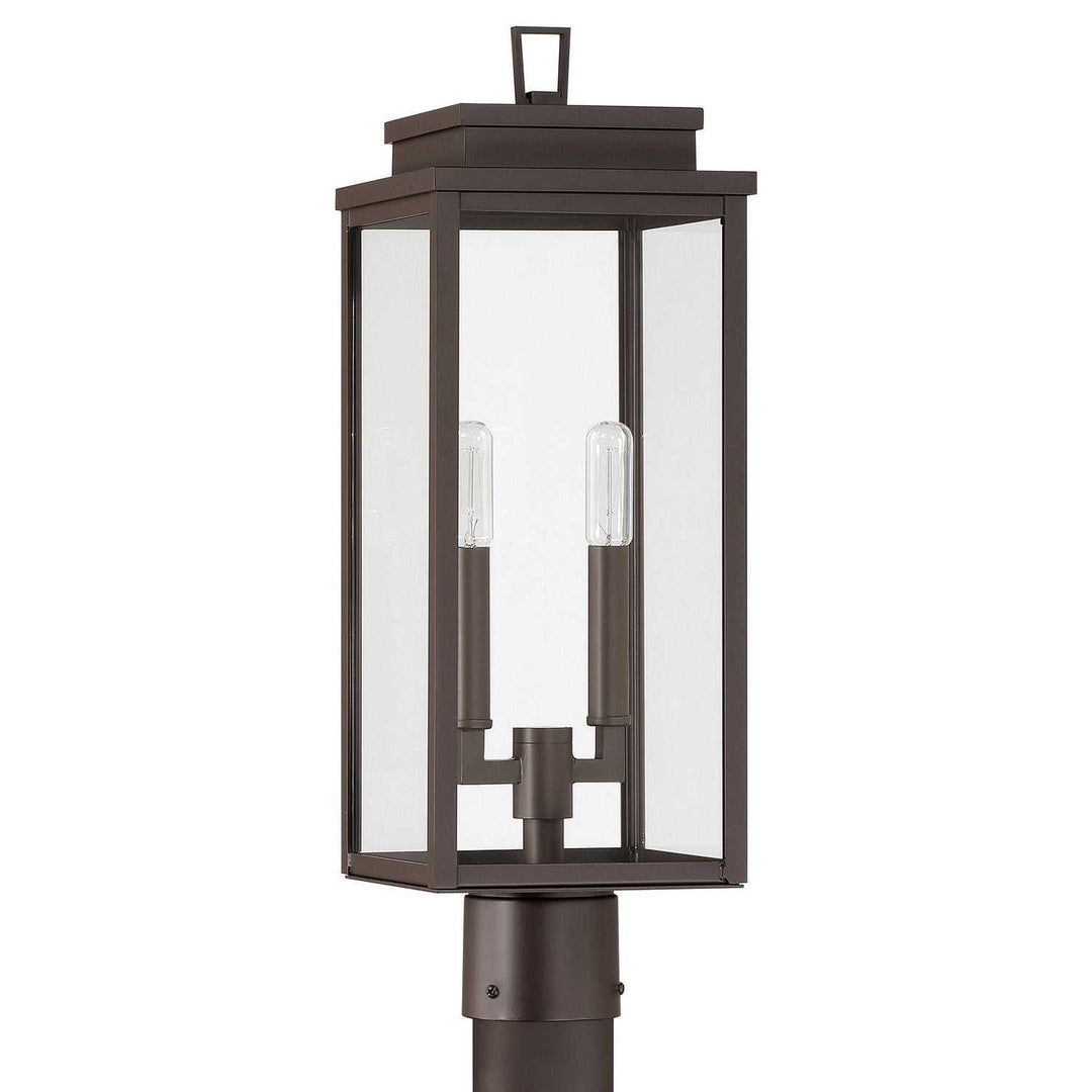 Hillside Two Light Exterior Post Light in Dark Bronze Thesis Canada