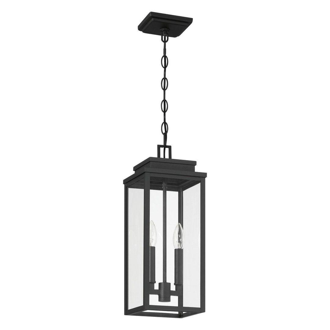 Hillside Two Light Exterior Pendant in Textured Black Thesis Canada