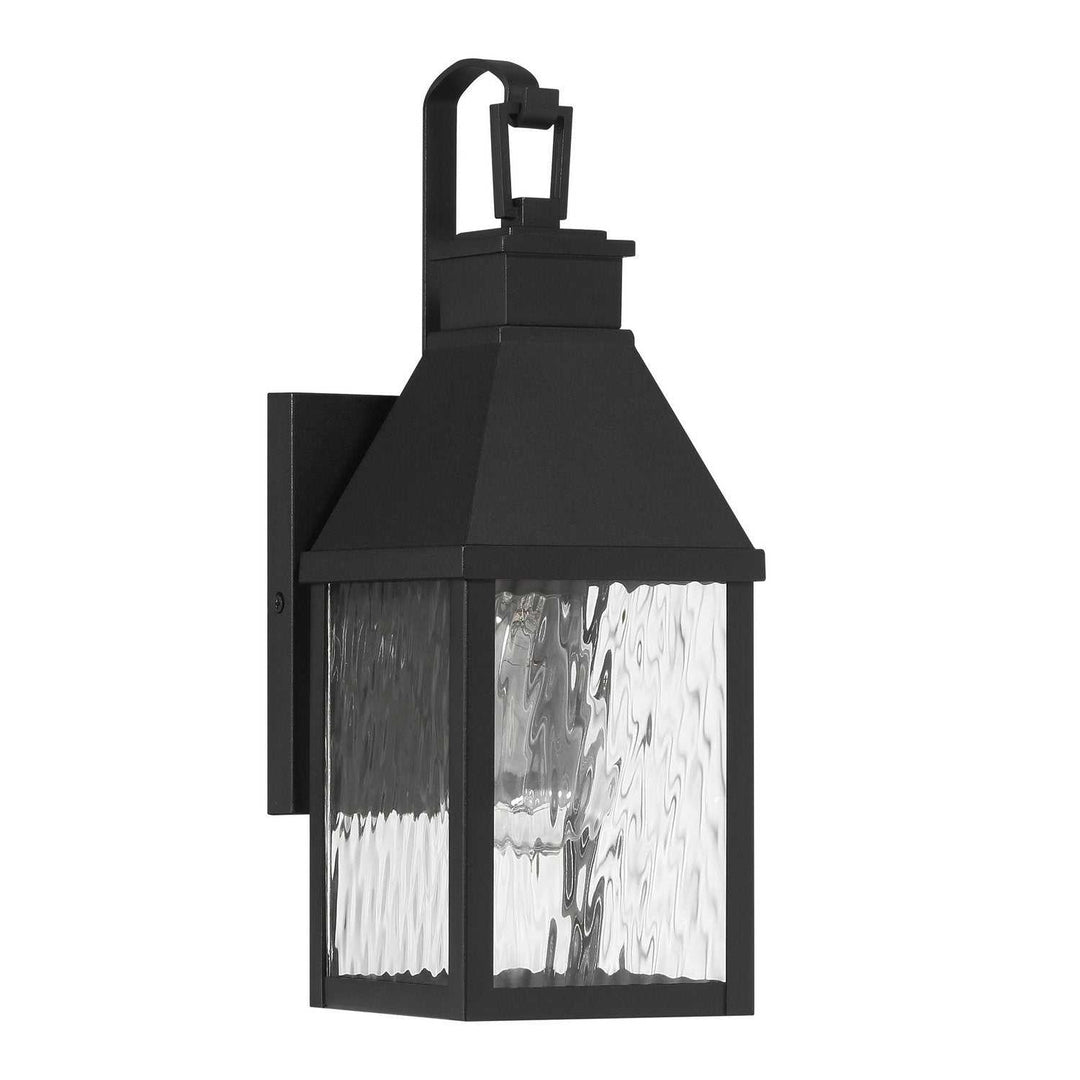 Glencrest One Light Exterior Wall Sconce in Textured Black Thesis Canada