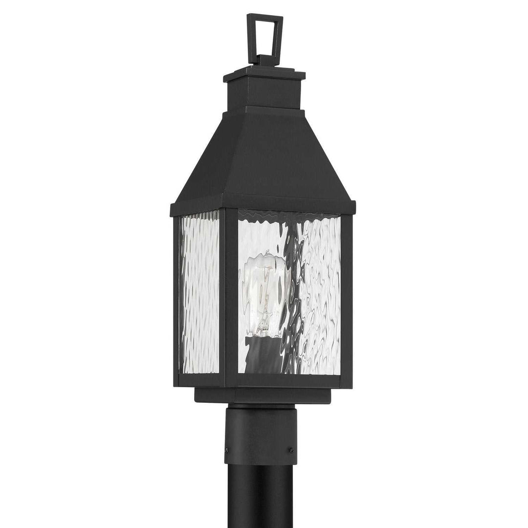 Glencrest One Light Exterior Post Light in Textured Black Thesis Canada