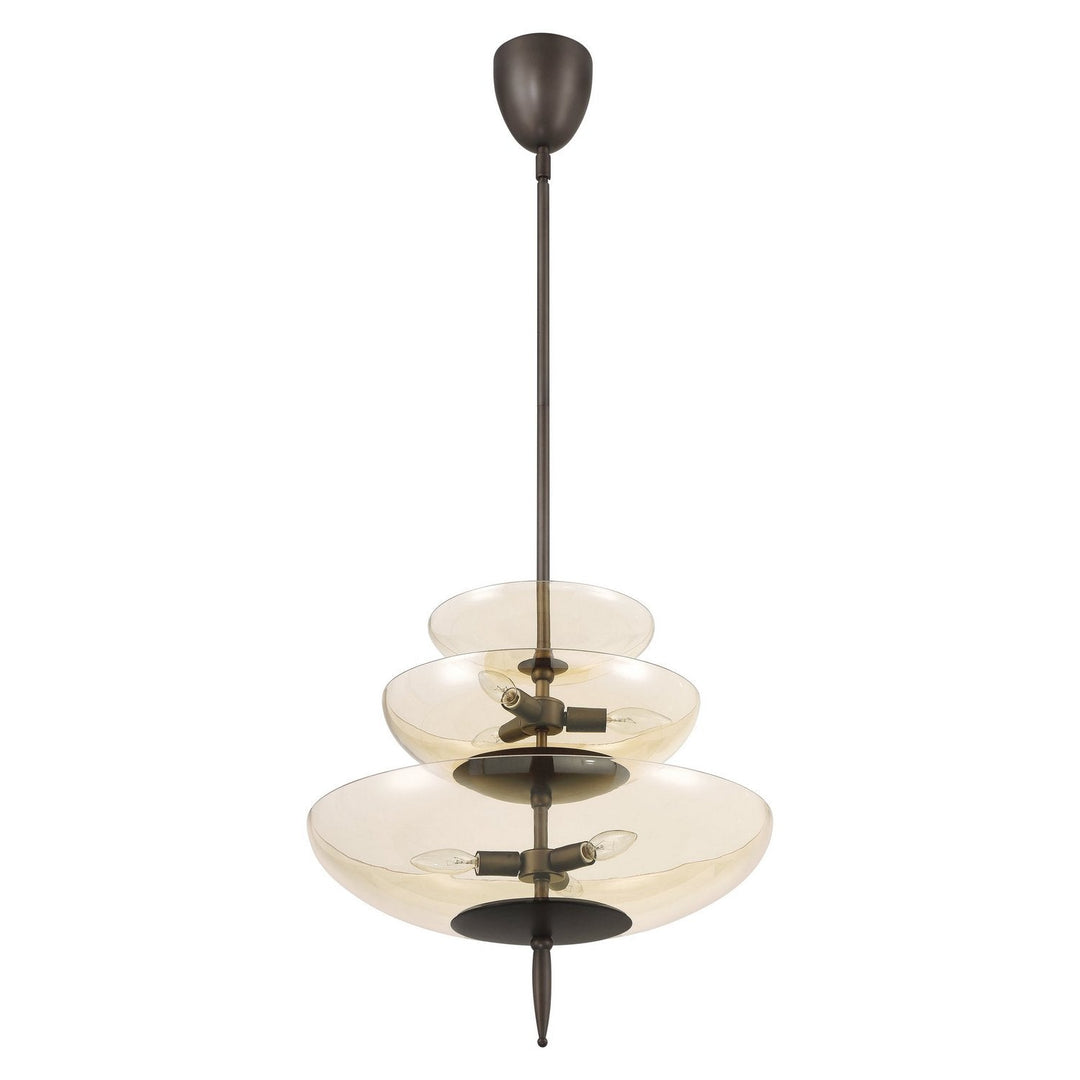 Fiorello Six Light Pendant in Forged Bronze Thesis Canada