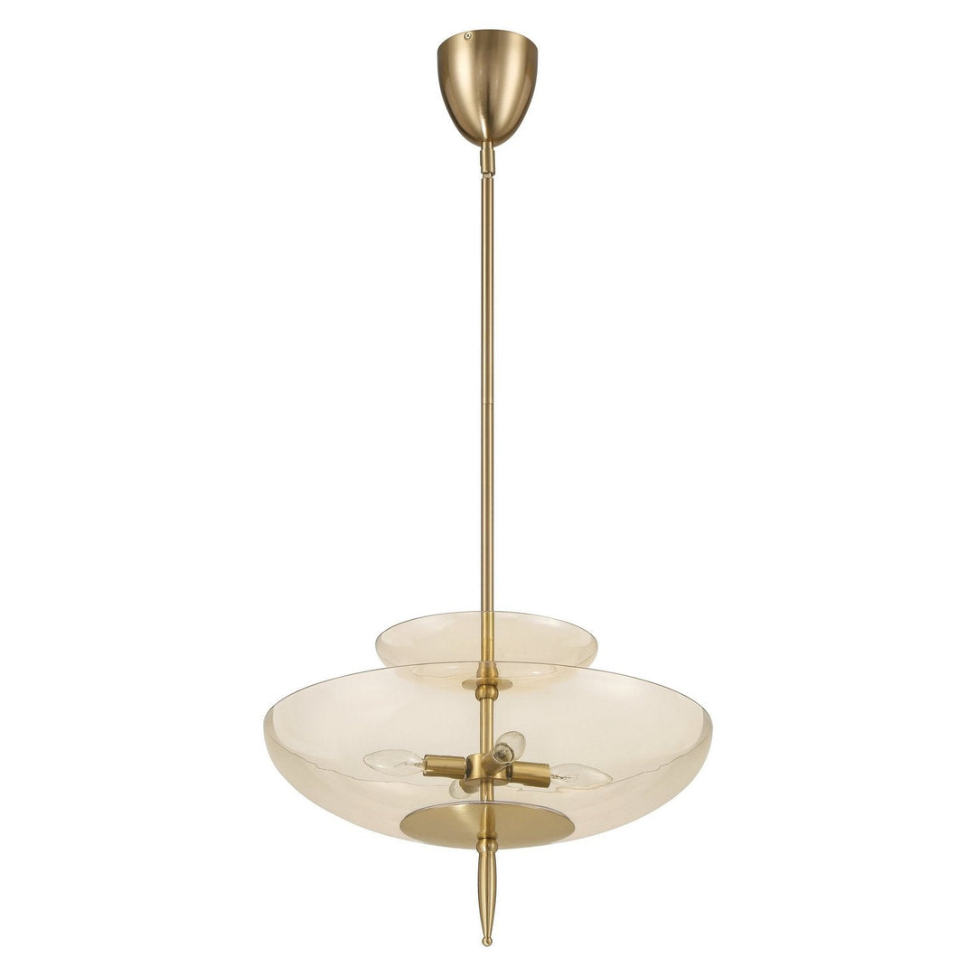 Fiorello Four Light Convertible Pendant in Brushed Gold Thesis Canada