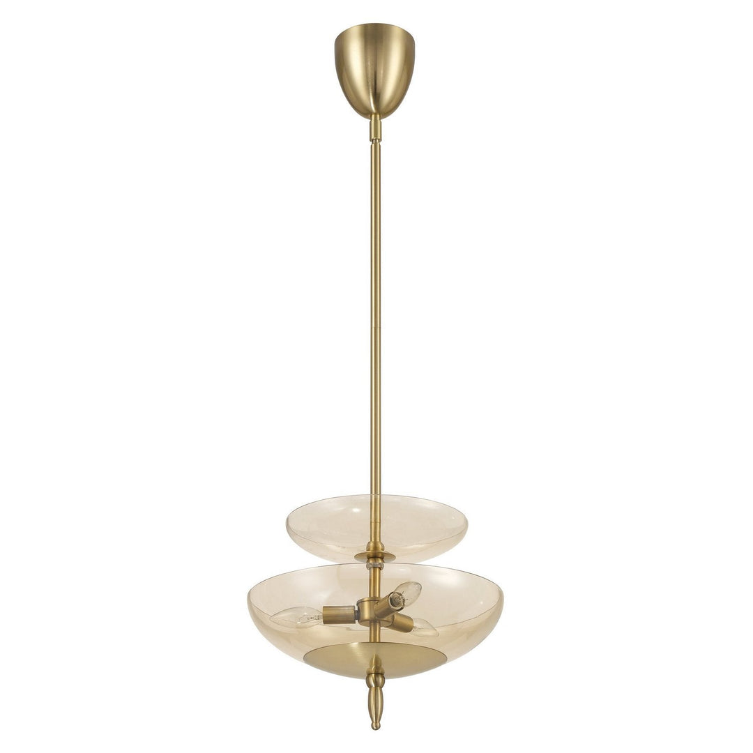 Fiorello Three Light Convertible Pendant in Brushed Gold Thesis Canada