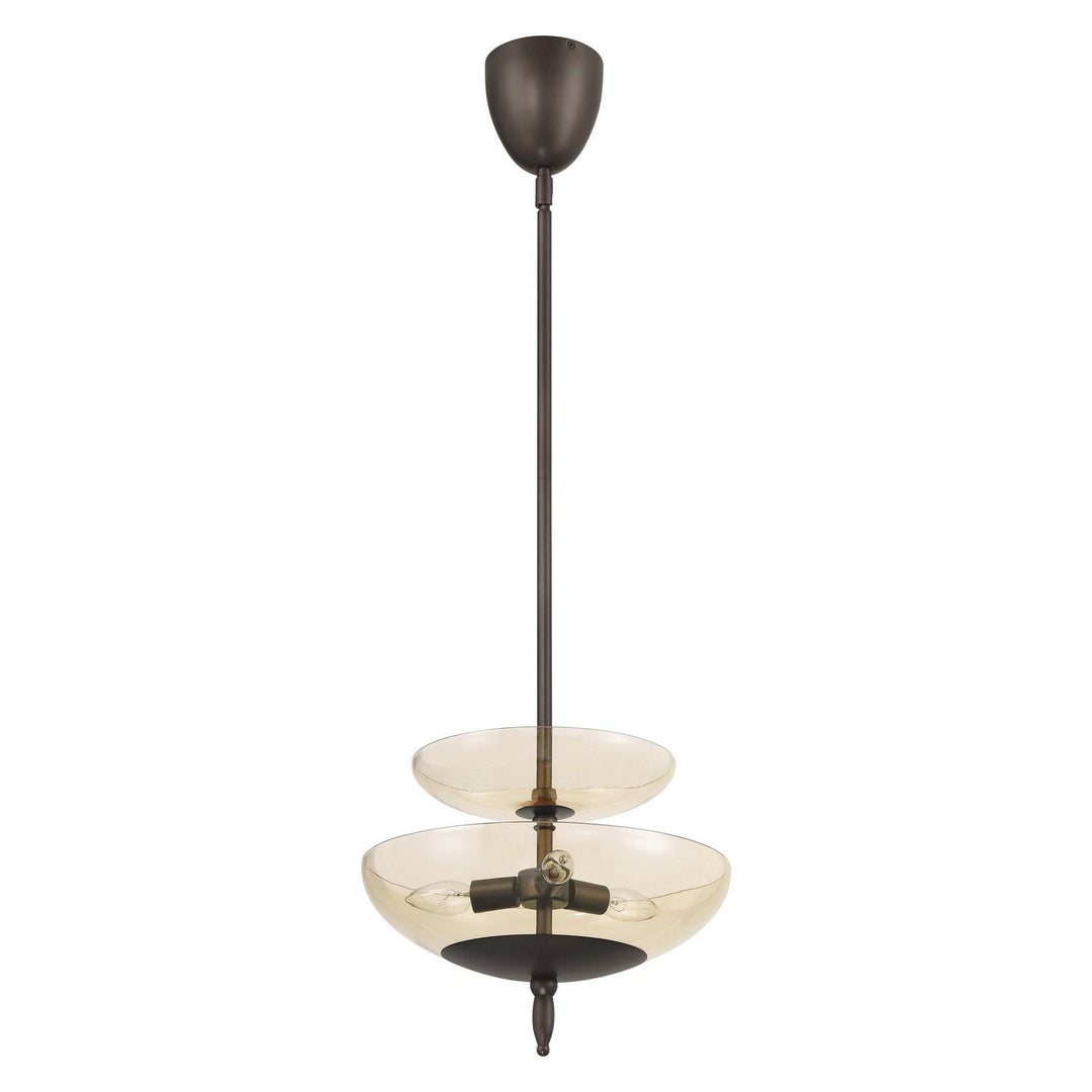 Fiorello Three Light Convertible Pendant in Forged Bronze Thesis Canada