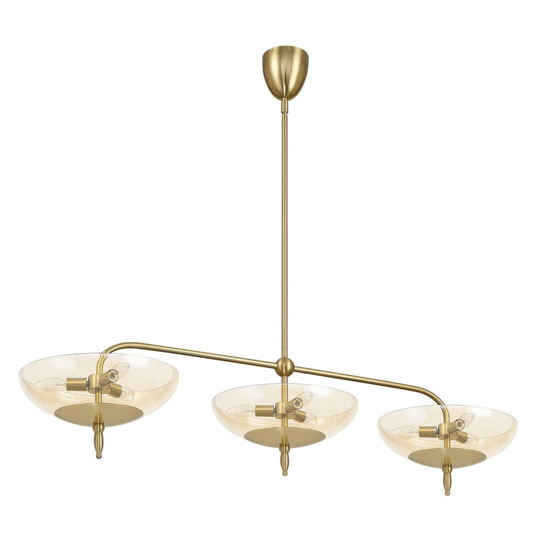 Fiorello Nine Light Linear Pendant in Brushed Gold Thesis Canada