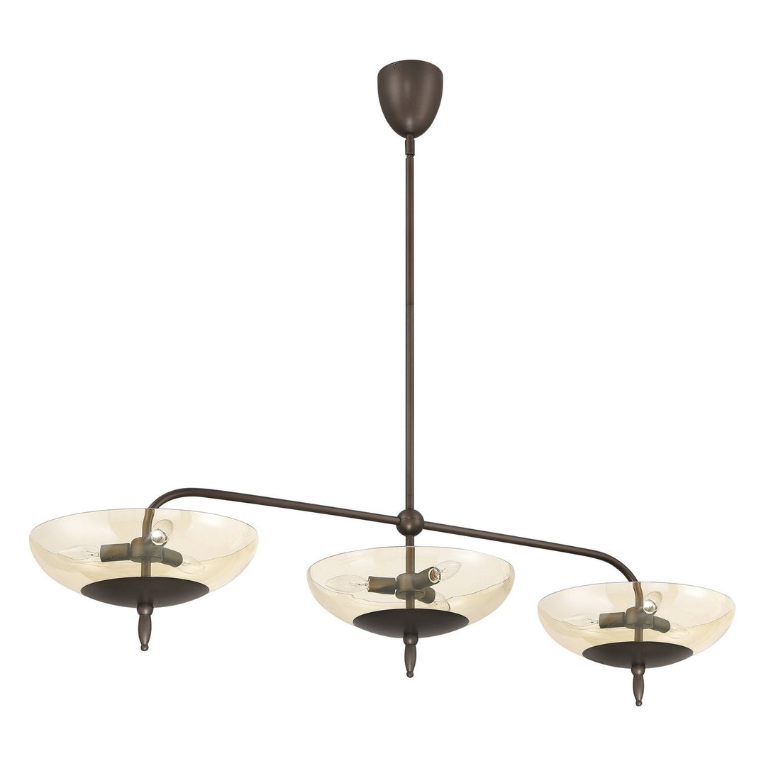 Fiorello Nine Light Linear Pendant in Forged Bronze Thesis Canada