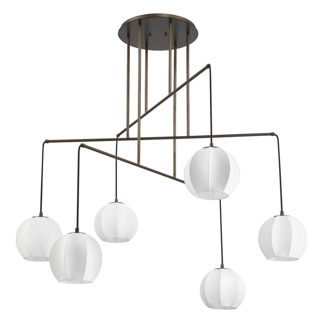 Bryony Six Light Chandelier in Forged Bronze Thesis Canada