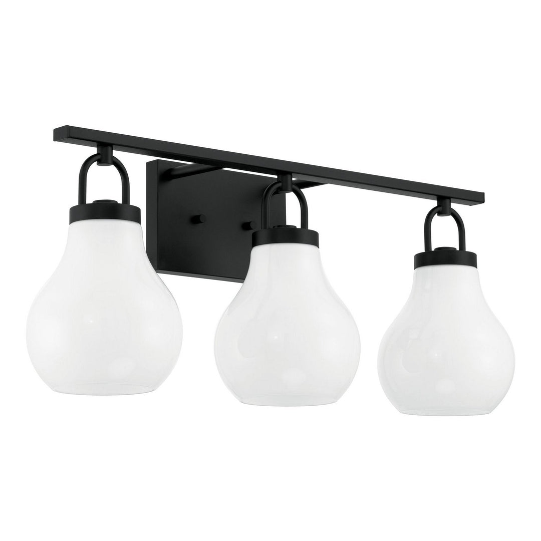 Mansfield Three Light Vanity in Matte Black Thesis Canada